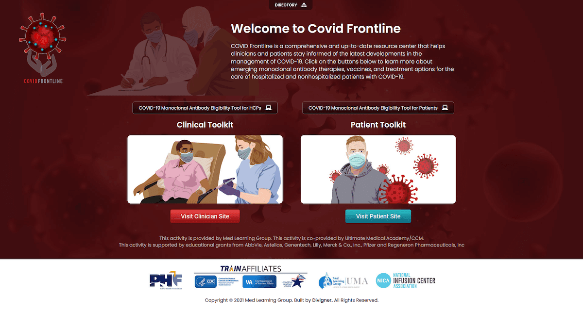 FRONTLINE - a resource platform designed to keep doctors and the community informed about the latest updates, guidelines, trends and resources related to the coronavirus