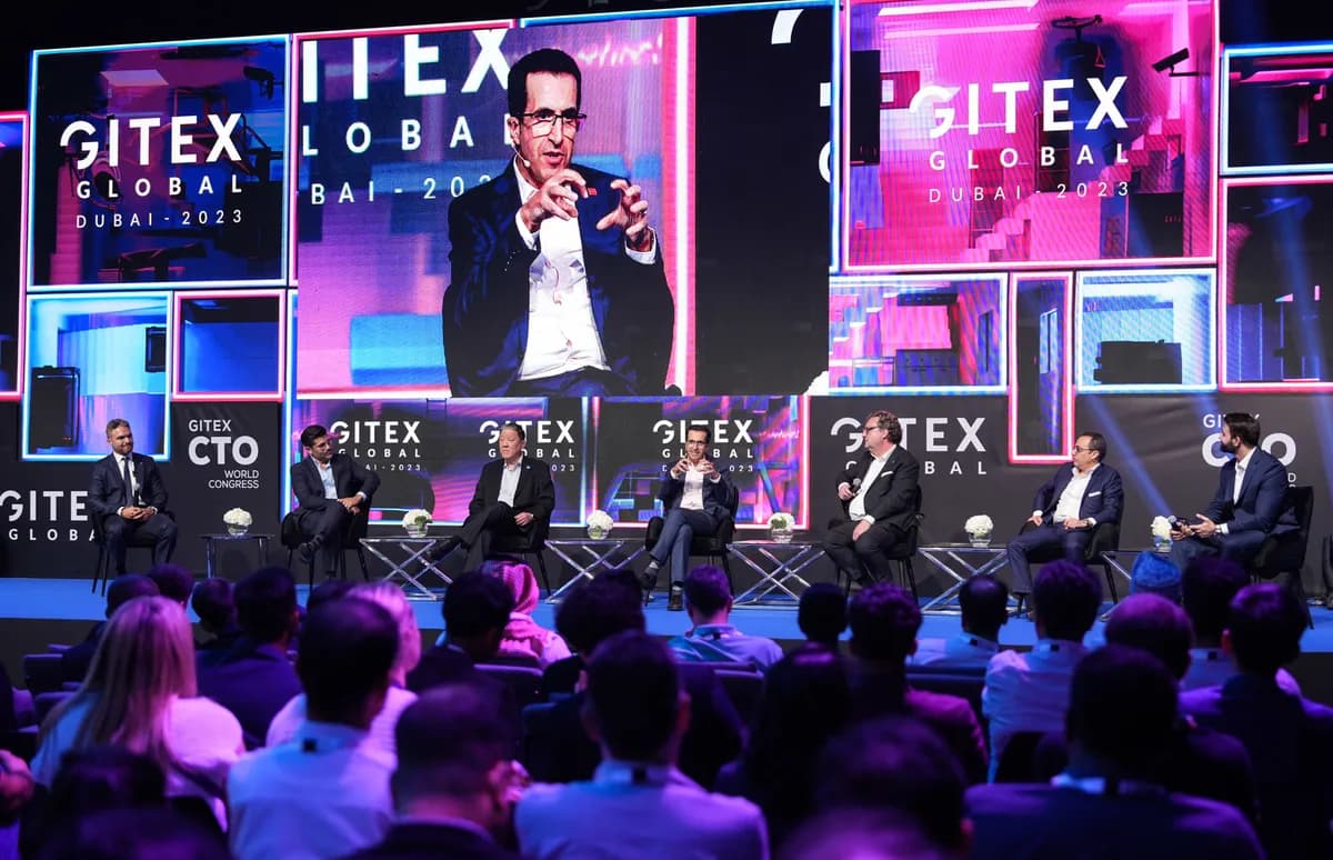Panellists at a discussion on digital cities of the future at GITEX GLOBAL_ssict_1200_774