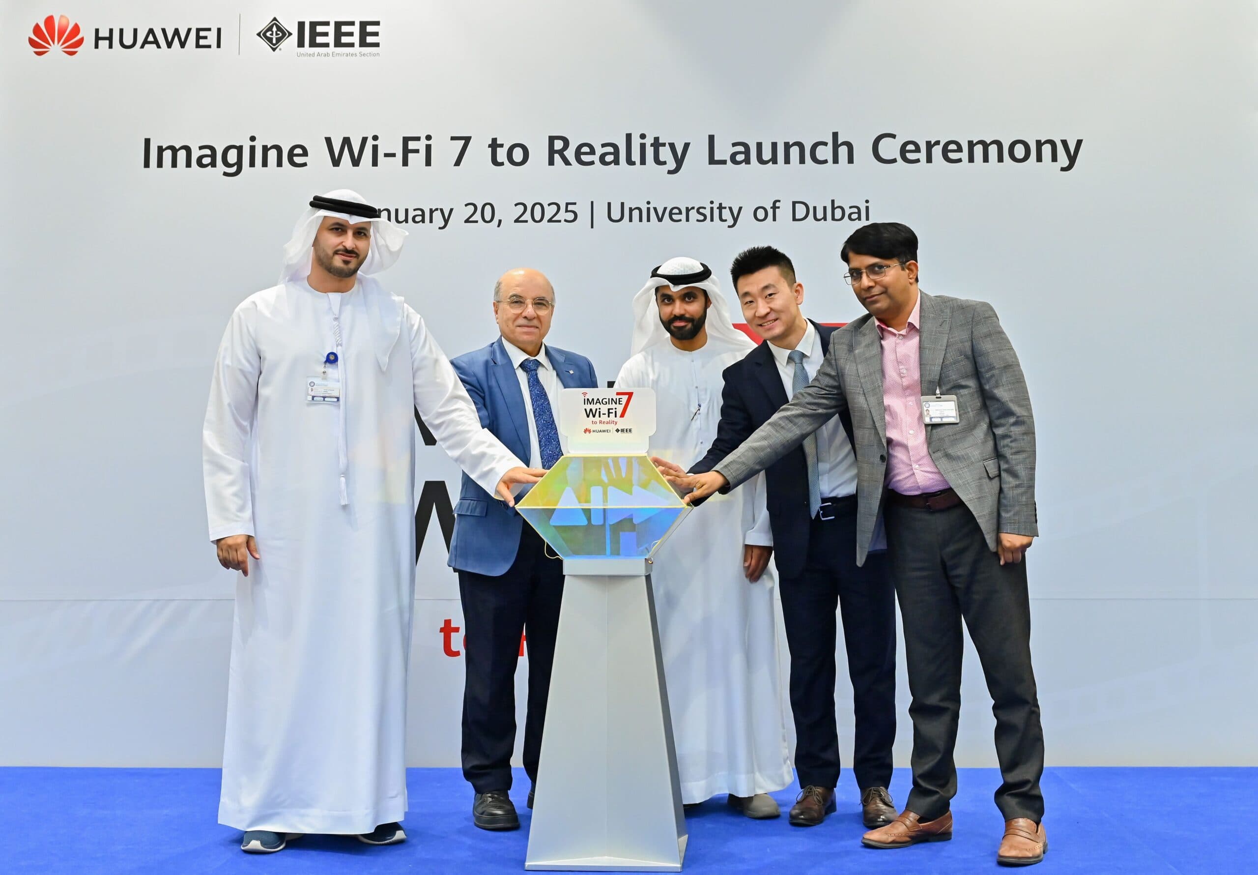 Huawei Enterprise and IEEE UAE Se ction announced the launch of the ‘Imagine Wi-Fi 7 to Reality’ prog ram at the University of Dubai