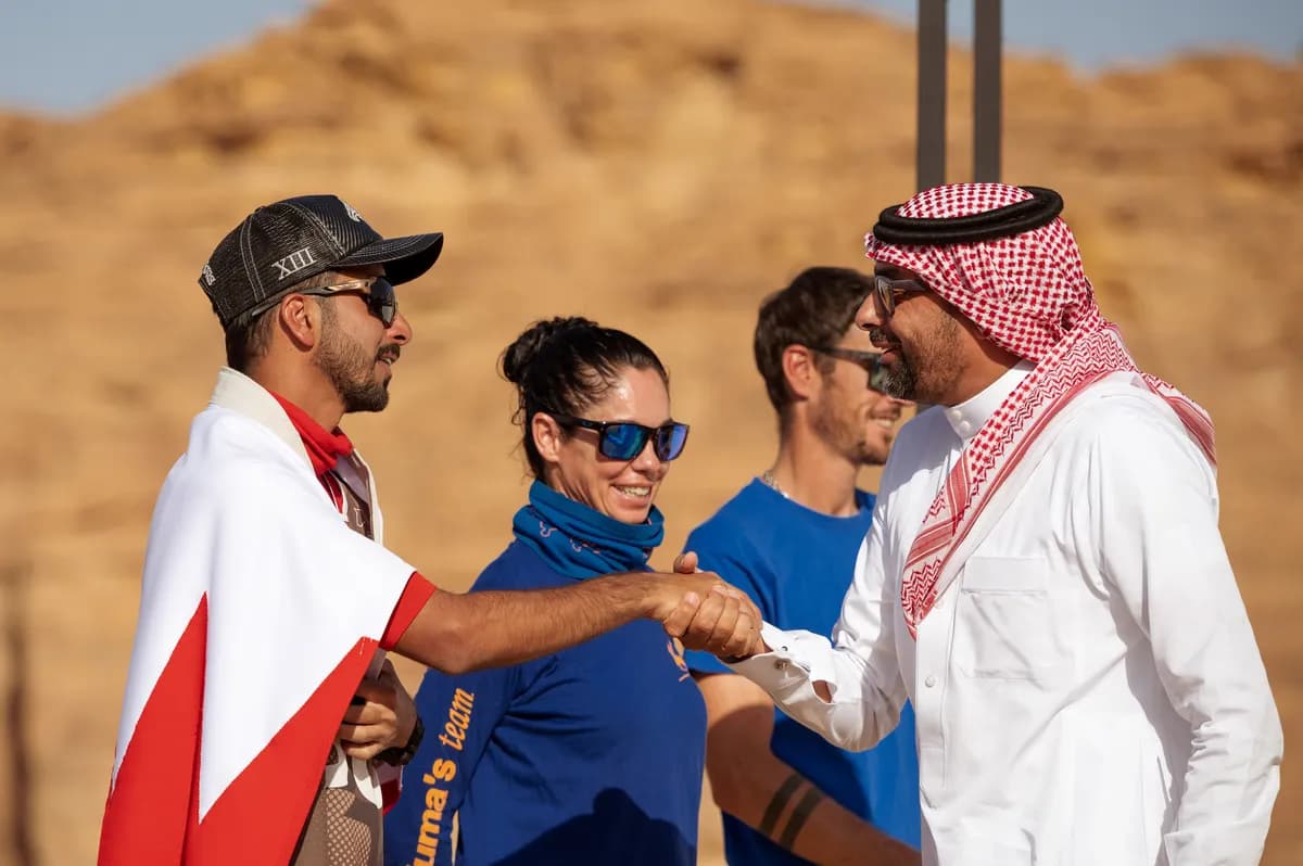 RCU CEO Amr Almadani congratulates the top three riders at the Custodian of the Two Holy Mosques Endurance Cup_ssict_1200_798