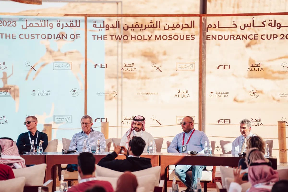 The spokespeople at the press conference for the Custodian of the Two Holy Mosques Endurance Cup_ssict_1200_800