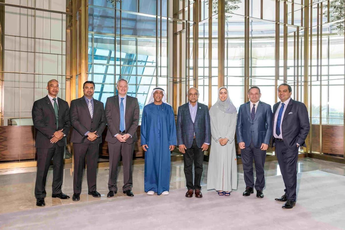 Left to right Antony Oremosu, Himanshu Shrivastava, Jonathan Adashek, Omar Al-Futtaim, Arvind Krishna, Moza Al-Futtaim, Saad Toma, Sabarinath Venugopalan_ssict_1200_800