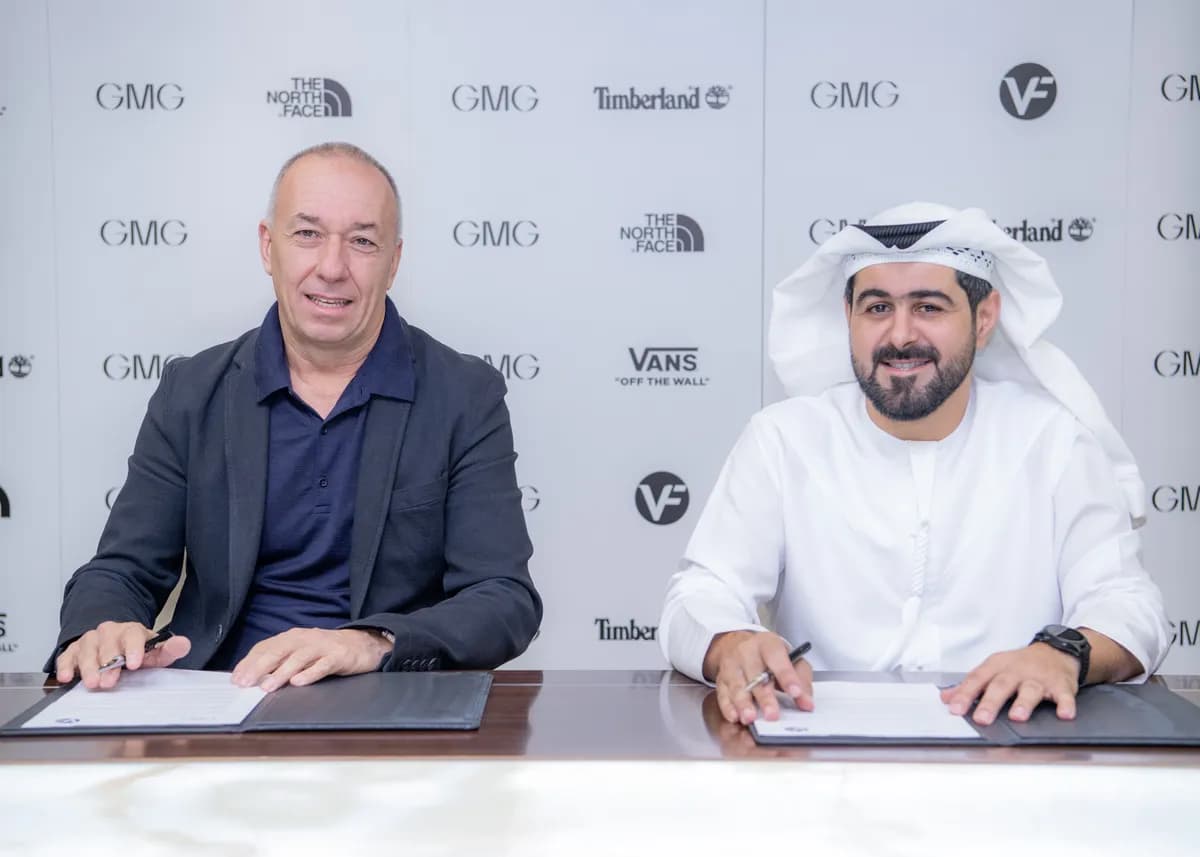 VF Corporation's Martino Scabbia Guerrini and GMG's Mohammad A. Baker sign partnership agreement_ssict_1200_857